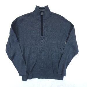Hathaway Sweater Mens Size Small 1/4 Zip Pullover Gray Cotton